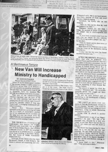 BBT Article Baptist Standard New Van Will Increase Ministry to Handicapped June 1, 1983
